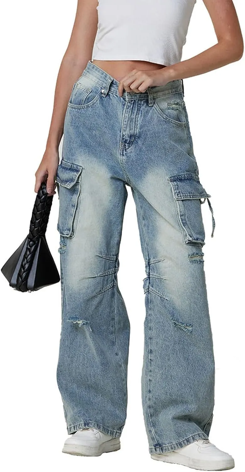Wide Leg Jeans for Women Baggy Jeans for Woman High Waisted Loose Wide Leg Jean Womens Boyfriend Y2K Pants Trendy
