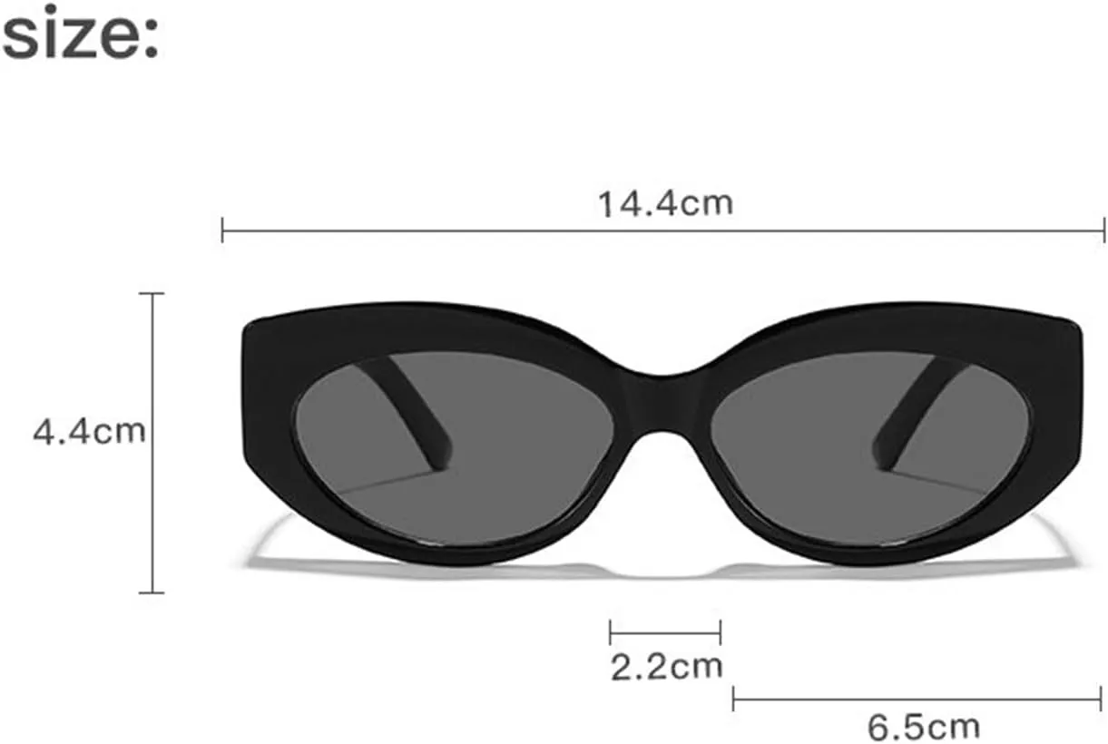 willochra Retro Oval Sunglasses for Women 90s Vintage Small Cat Eye Sun Glasses Trendy Narrow Skinny Champagne Shades