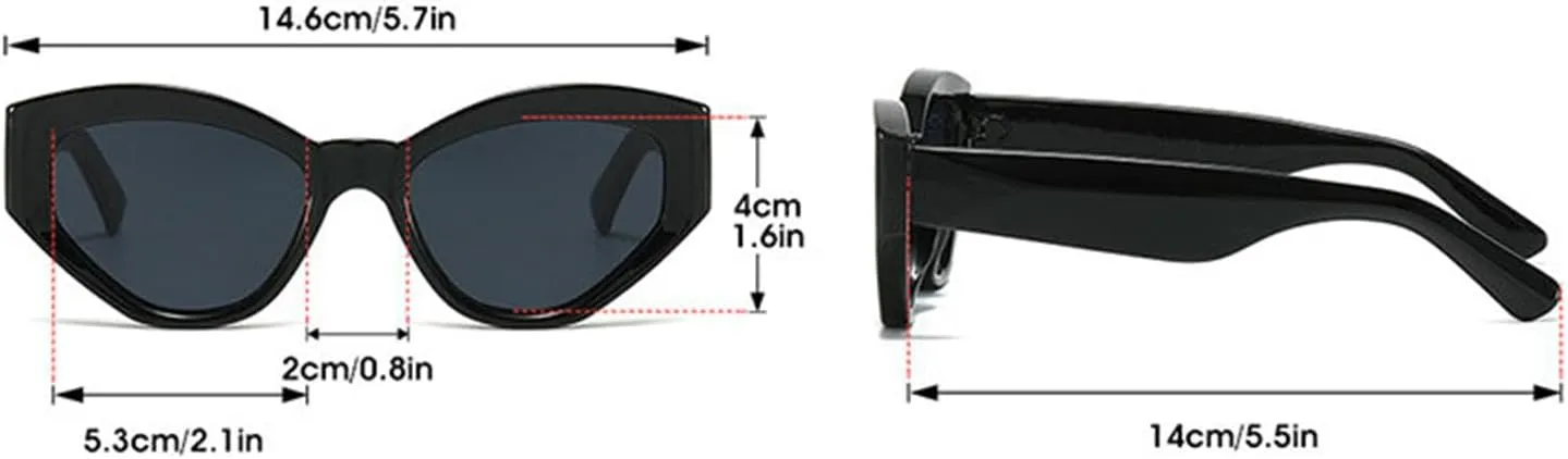 willochra Retro Vintage Narrow Cat Eye Sunglasses for Women Men 90s Small Chic Style Trendy Sunnies UV400 Protection