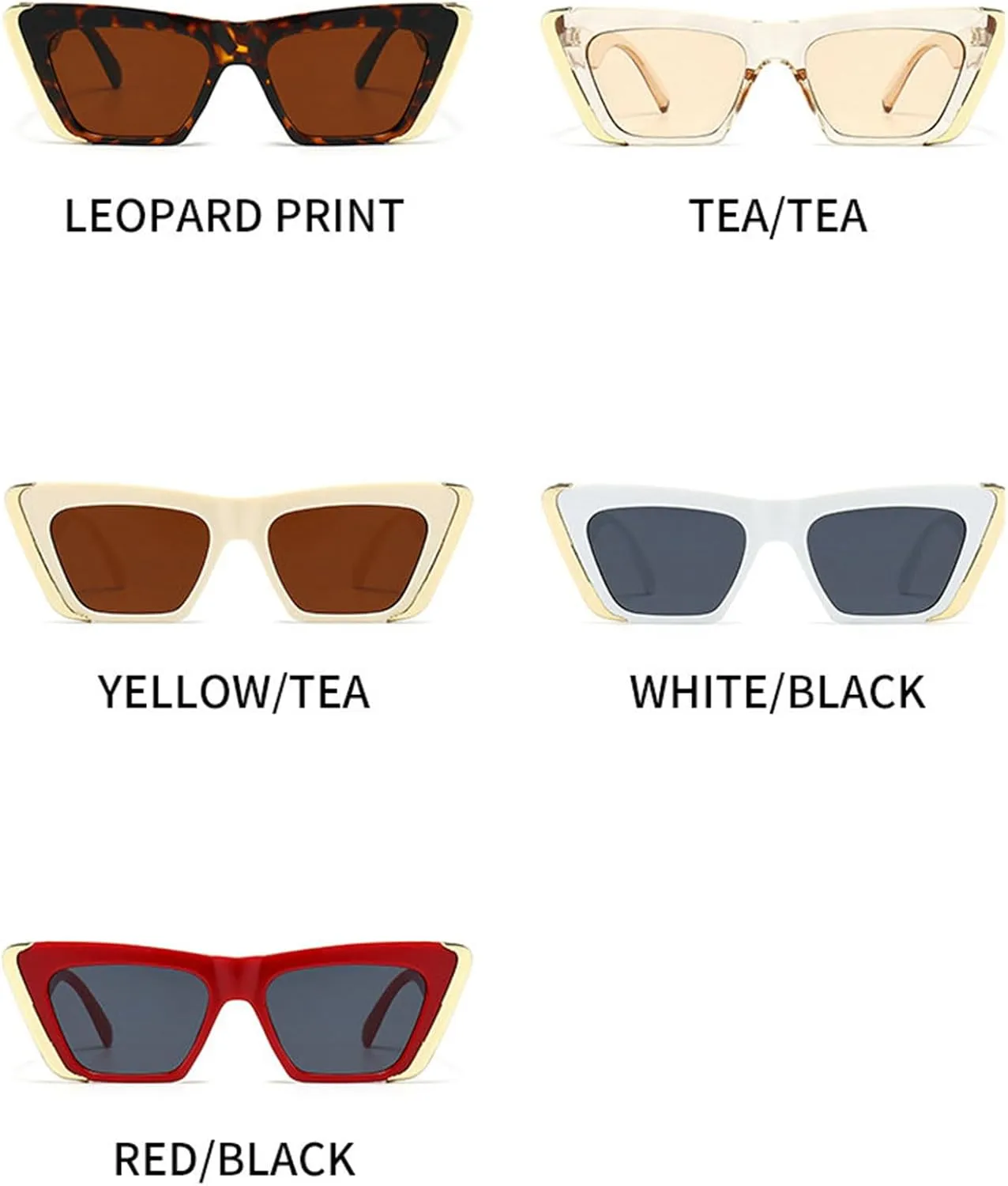 willochra Vintage Gold Side Cat Eye Sunglasses Luxury Glasses Women Big Frame Black Shades For Women Fashion Sun Glasses F27
