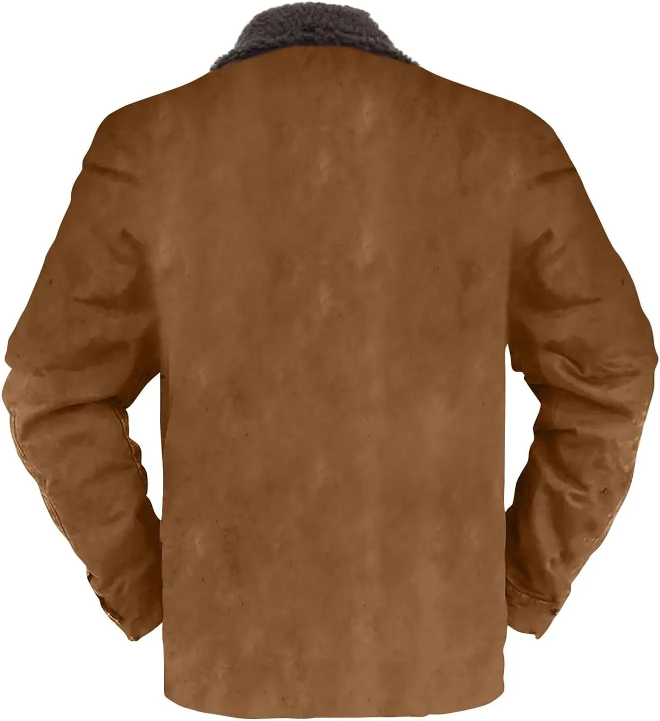 Winter Cargo Jacket Zip Front Fleece Lined Military Jacket Warm Sherpa Lined Coat Lapel Trucker Work Coat Outwear