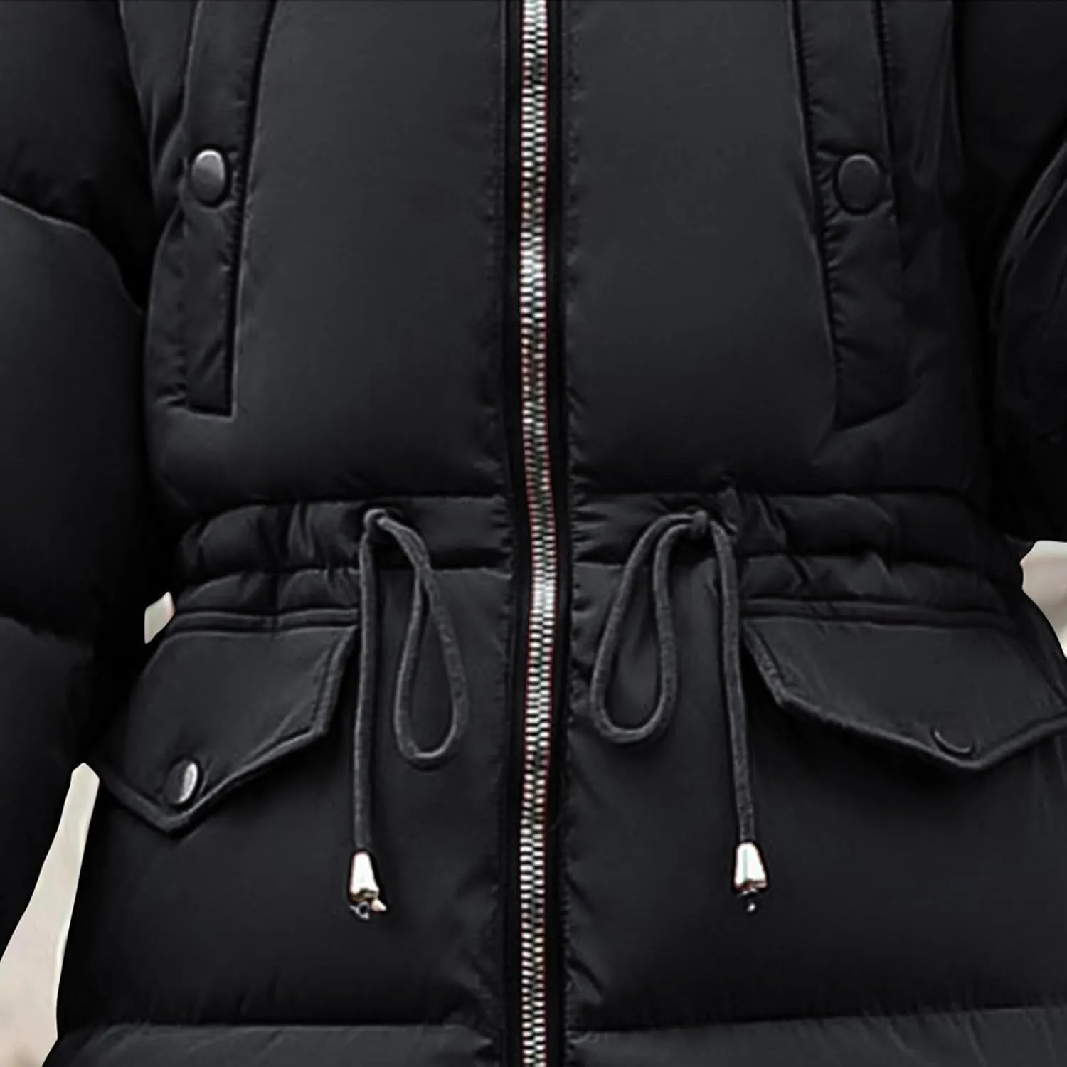 Winter Coats for Women Fashion Long Puffer Coat Casual Heavy Down Jacket Warm Hooded Quilted Jackets Padded Outwear