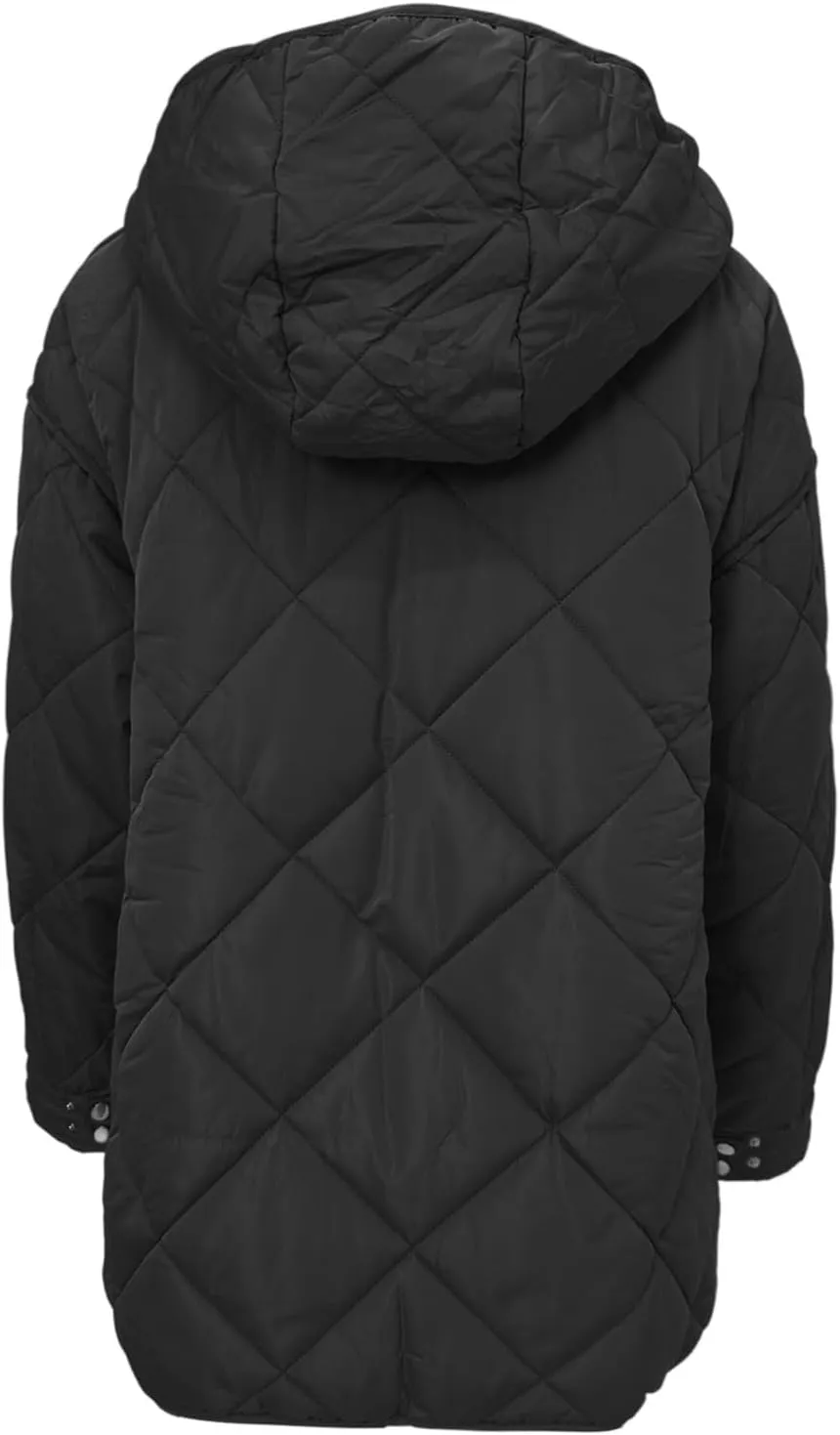 Winter Fashion Solid Hooded Zipper Jacket for Womens Warm Lightweight Slim Coat with Pockets Outdoor Commuting Outwear