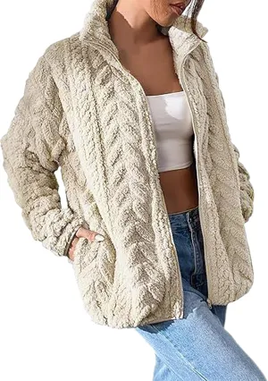 Winter Fleece Jacket for Women Zipper Up Zip Up Stand Collar With Pockets Coats Womens Nylon Vest