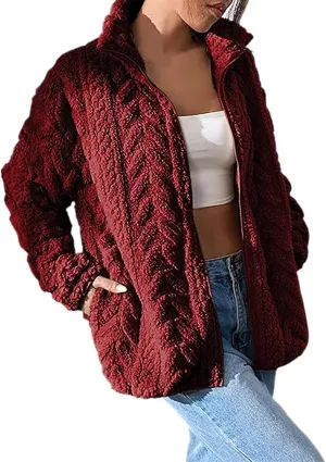 Winter Fleece Jacket for Women Zipper Up Zip Up Stand Collar With Pockets Coats Womens Nylon Vest