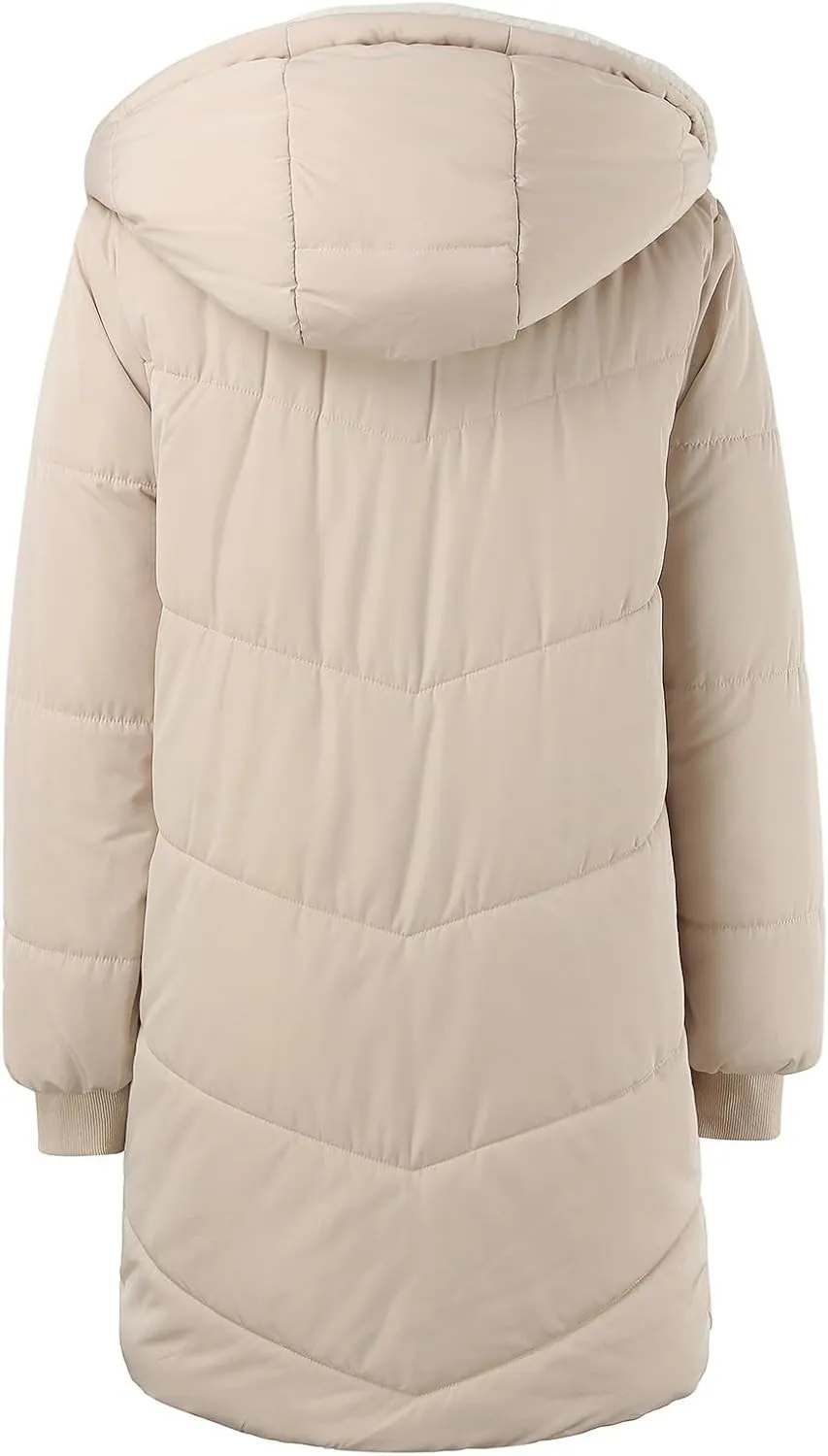 Winter Warm Thicken Temperament Fleece Coat for Womens Outdoor Commuting Slim Overcoat Zipper Hooded Long Sleeve Jacket