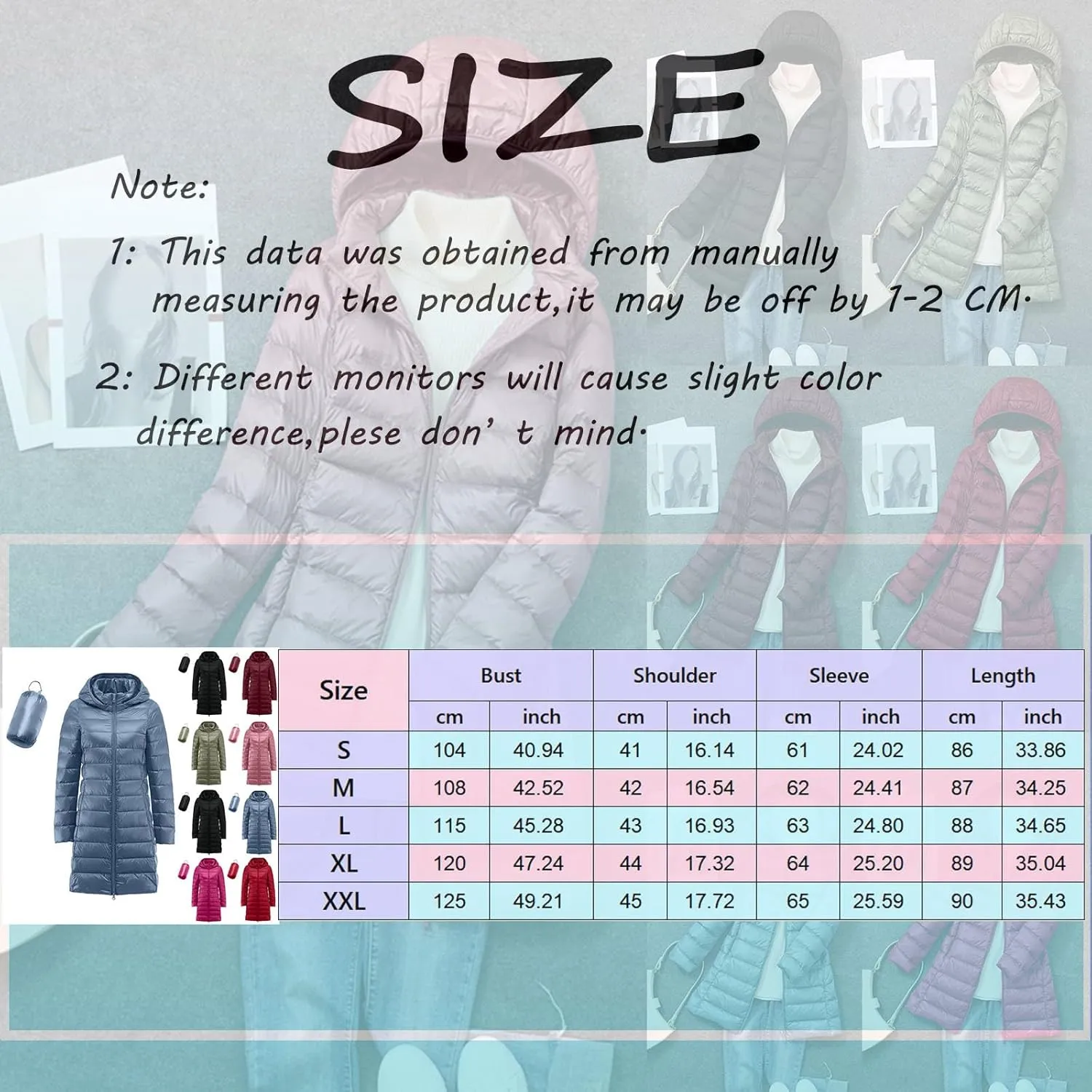 Winter Windproof Warm Long Puffer Coats for Womens Insulated Soft Slim Down Jackets Removeable Hooded Zipper Overcoats