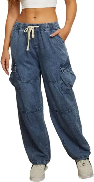 Women Baggy Jeans Y2K Boyfriend Jeans Fashion Straight Leg High Waisted Denim Cargo Pants