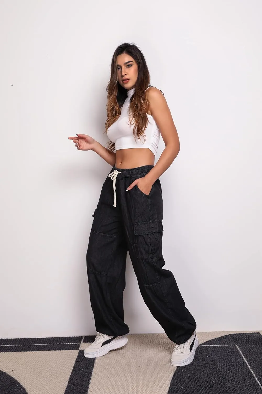 Women Baggy Jeans Y2K Boyfriend Jeans Fashion Straight Leg High Waisted Denim Cargo Pants