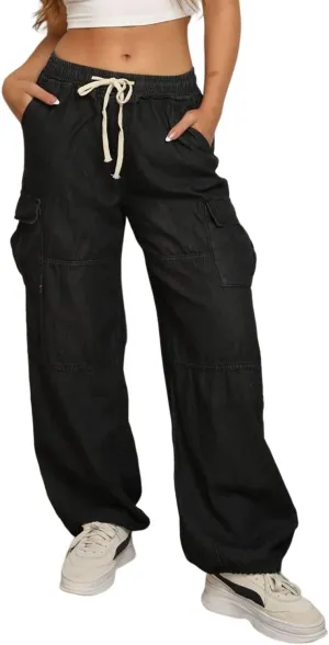 Women Baggy Jeans Y2K Boyfriend Jeans Fashion Straight Leg High Waisted Denim Cargo Pants