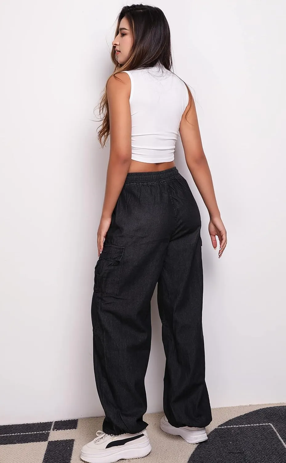 Women Baggy Jeans Y2K Boyfriend Jeans Fashion Straight Leg High Waisted Denim Cargo Pants