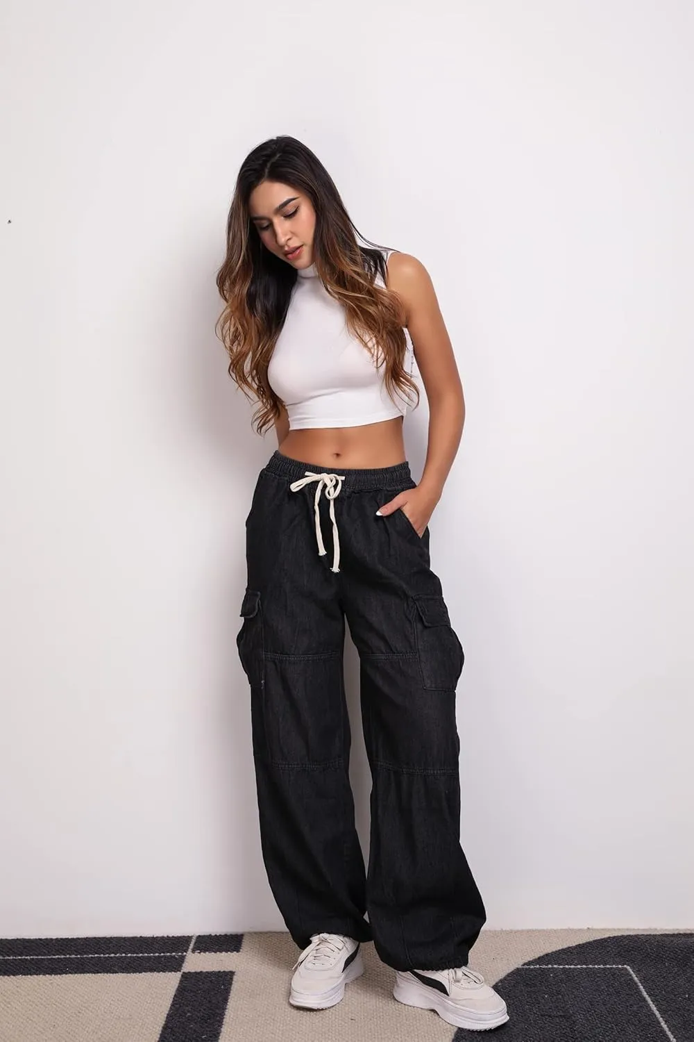 Women Baggy Jeans Y2K Boyfriend Jeans Fashion Straight Leg High Waisted Denim Cargo Pants