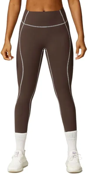 Women High Waisted Seamline Stretch Fit Leggings Tummy Control Athletic Tights Yoga Pants