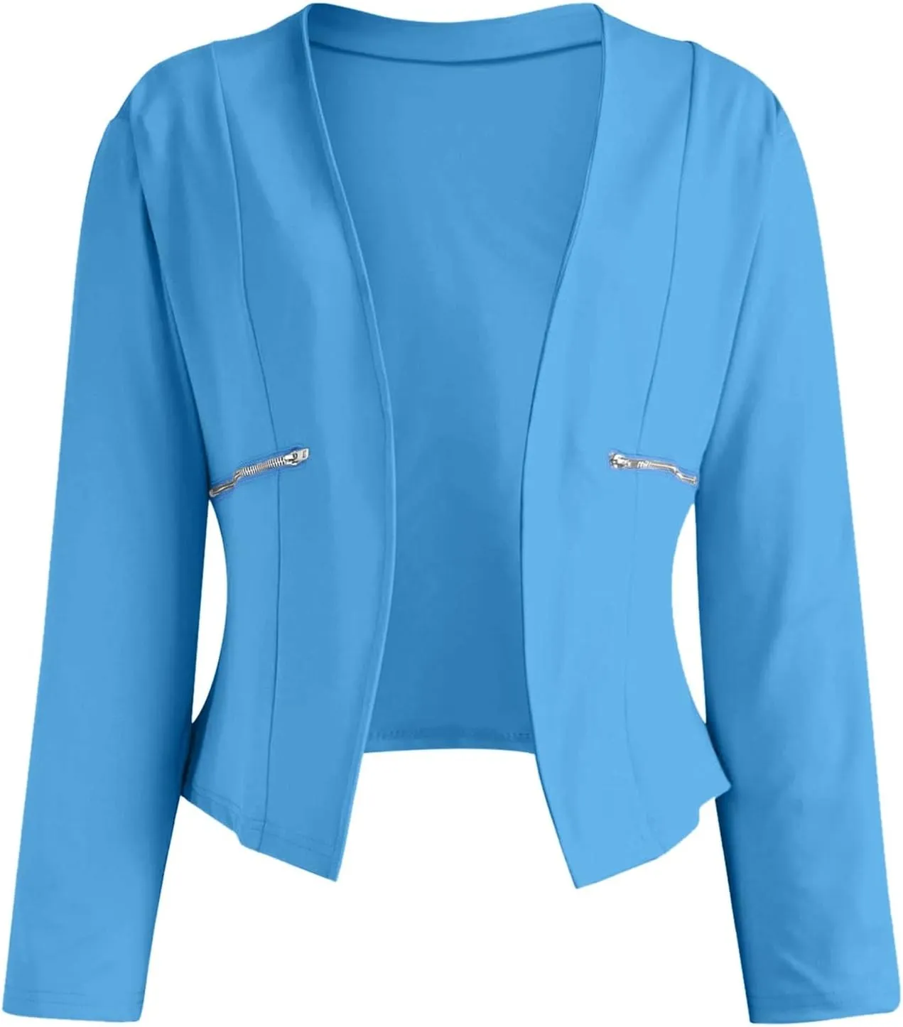 Women Petite Blazers 2024 Trendy Casual Puff Sleeve Bolero Shrug Open Front Cropped Suit Jackets Stylish Cardigan Coats