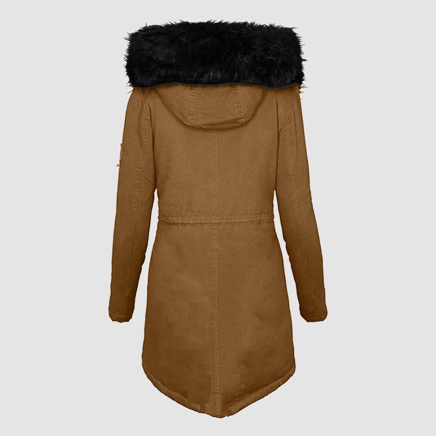 Womens 2024 Winter Vintage Daily Oversized Fleece Jacket Lapel Long Sleeve Thicken Coat Hooded Warm Soft Slim Outwear