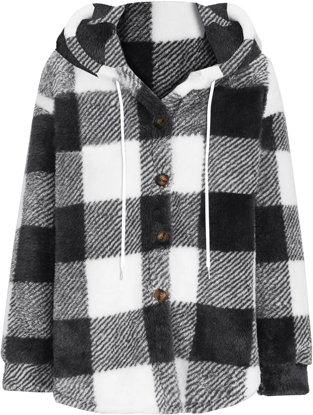 Womens Button Down Hoodies Fleece Lined Coats Soft Comfy Warm Cardigan Sweaters Plus Size Sherpa Jackets Outerwear