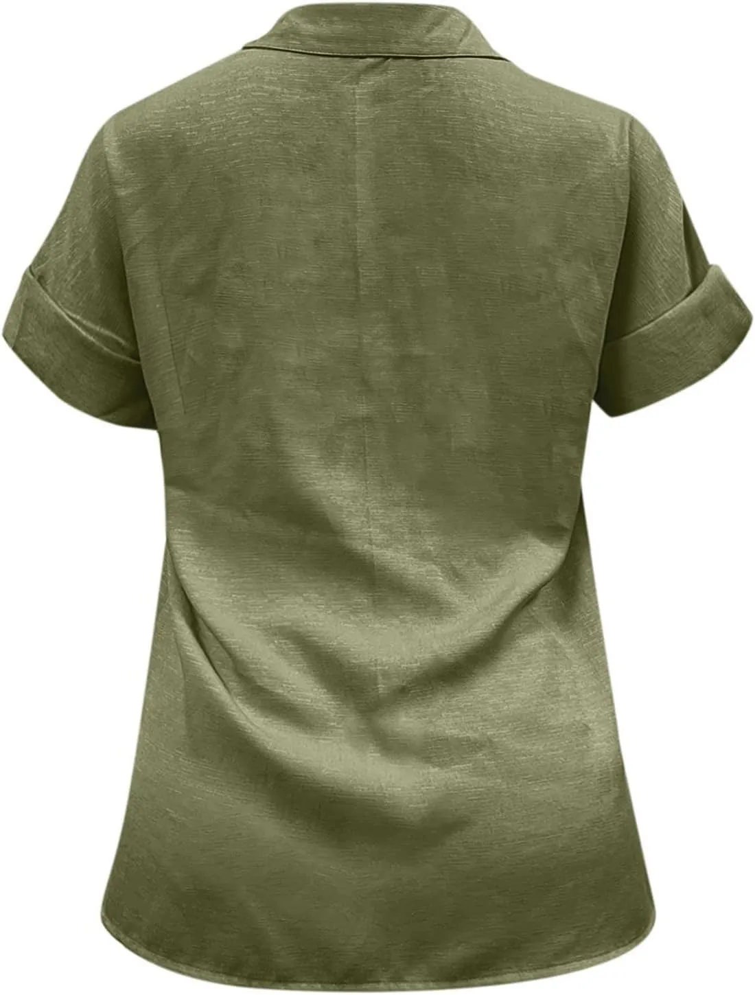 Women's Button Down Shirts Sleeve Down Christmas Fall Jacket Rolled Cuffed Short Sleeve Blouse Long Button Down