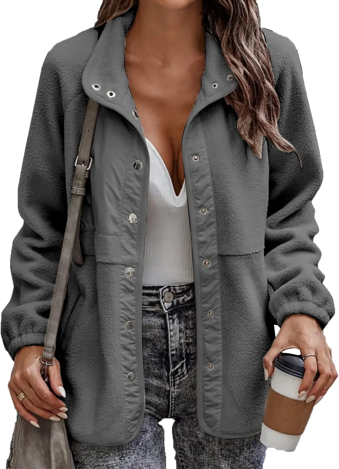 Womens Casual Flannel Wool Blend Lapel Button Down Plus Jacket Rain Hooded Size Women Outdoor Fall Flannel Jacket