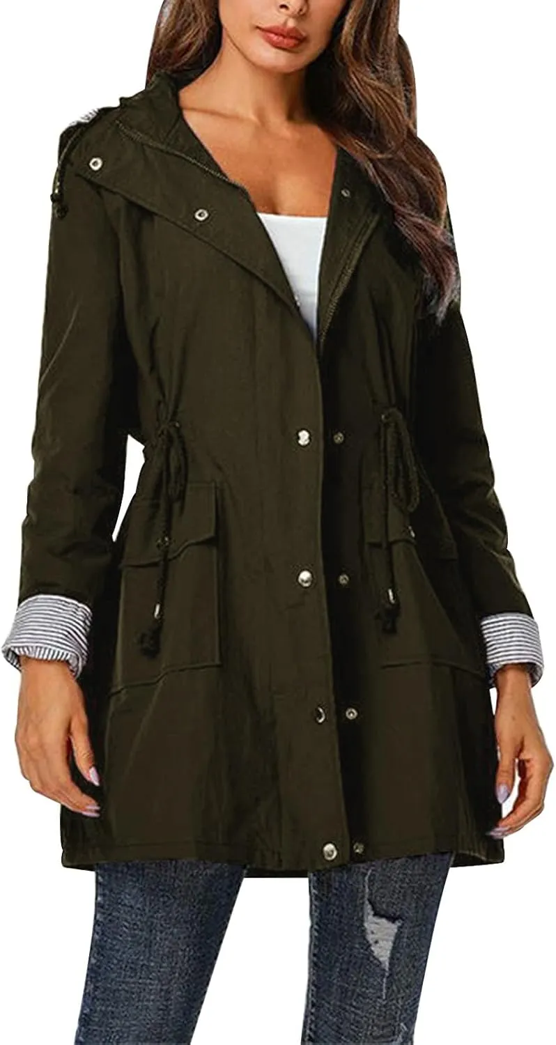 Women's Double Breasted Long Trench Coat 2024 Windproof Classic Lapel Windbreaker Jackets Stylish Loose Overcoat Outerwear