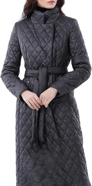 Womens Down Jackets Long Quilted Lightweight Puffer Coat Windproof Warm 2024 Winter Jacket Trendy Casual Outerwear Belt