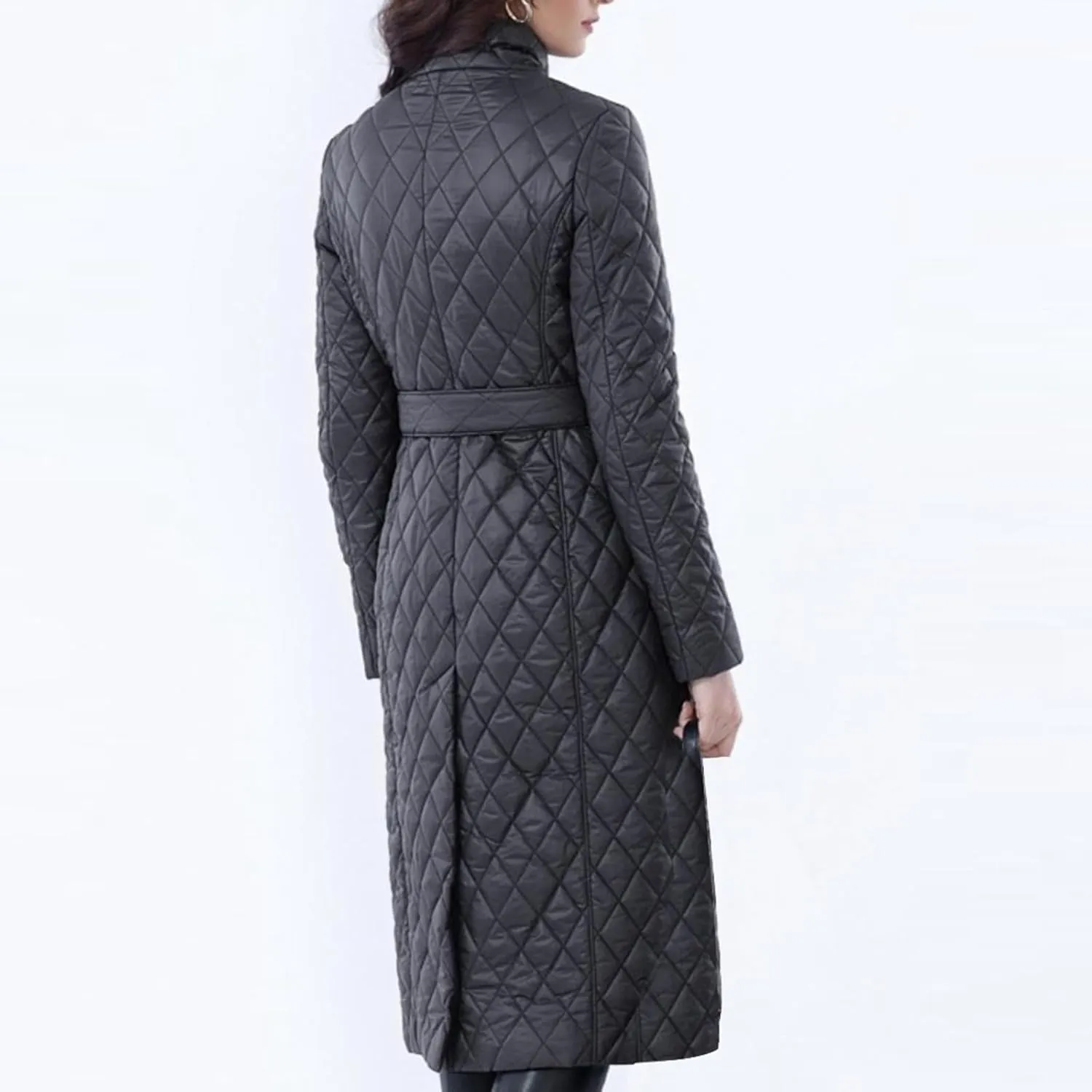Womens Down Jackets Long Quilted Lightweight Puffer Coat Windproof Warm 2024 Winter Jacket Trendy Casual Outerwear Belt