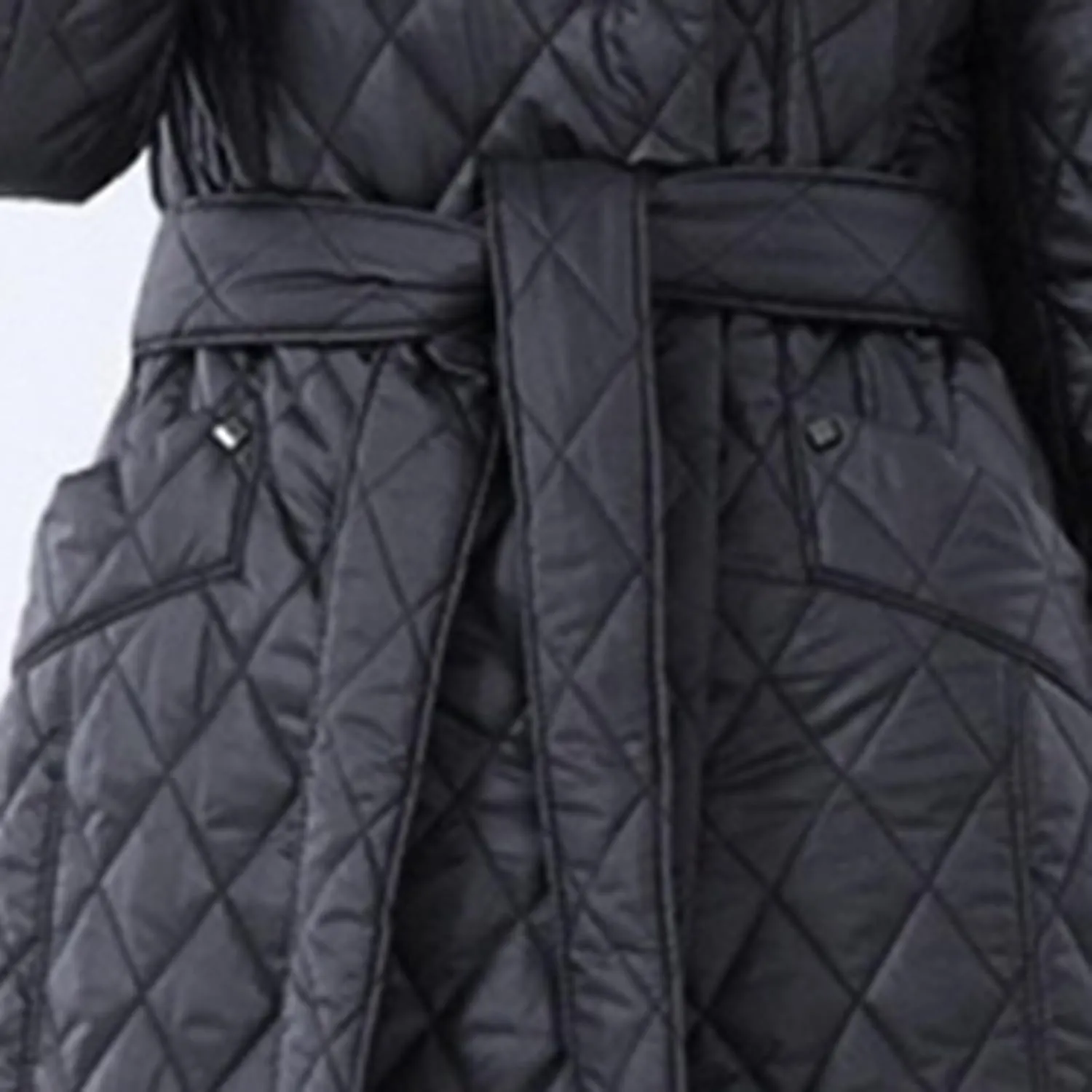 Womens Down Jackets Long Quilted Lightweight Puffer Coat Windproof Warm 2024 Winter Jacket Trendy Casual Outerwear Belt