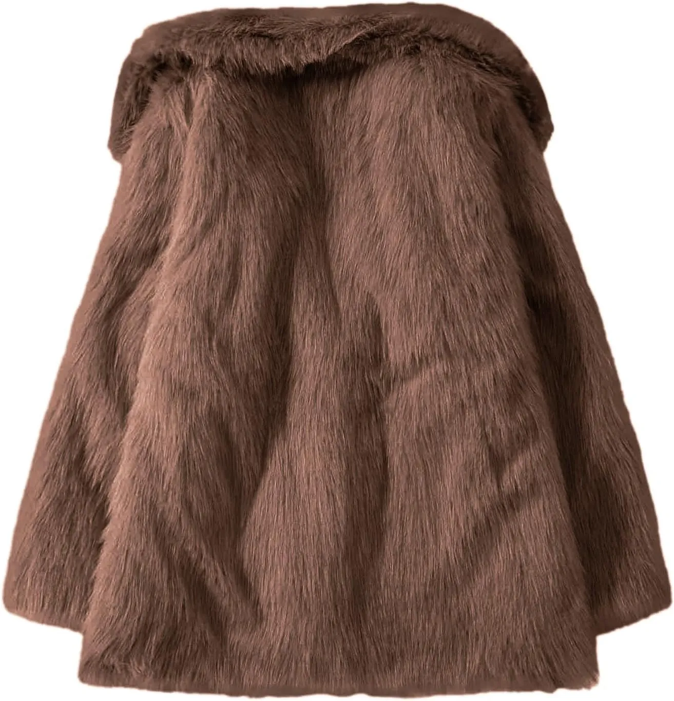 Womens Faux Coat Winter Shaggy Casual Oversized Lapel Jackets Warm Fuzzy Outerwear Long Lined Trench Coat