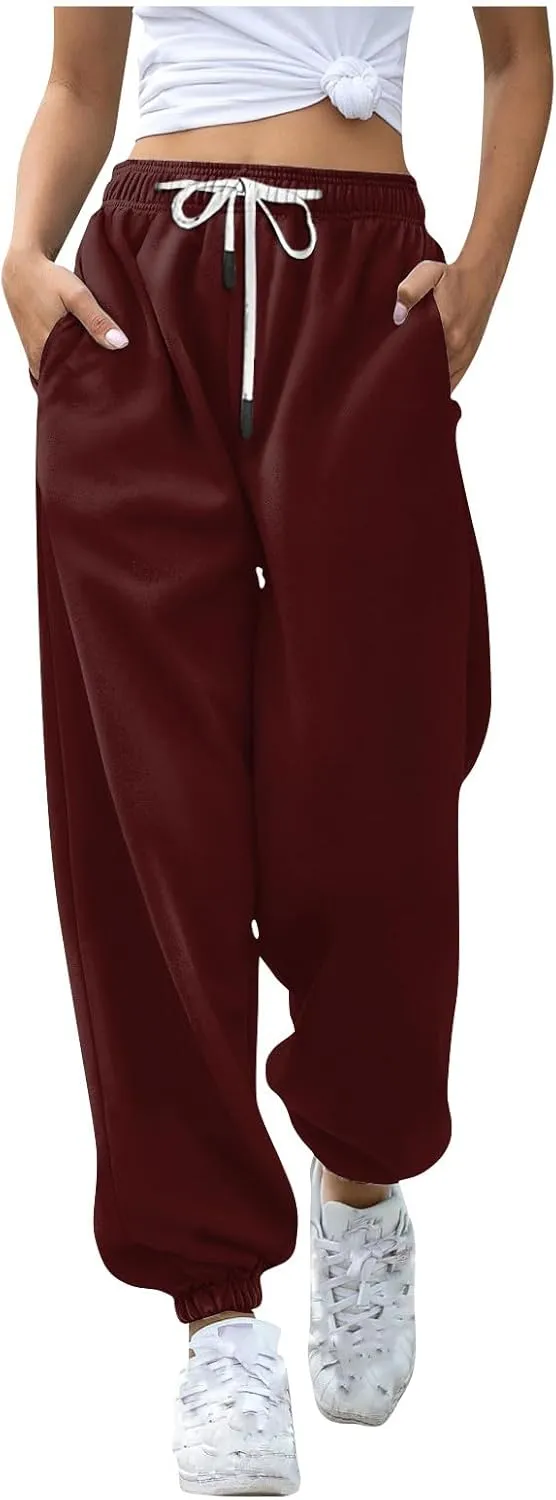 Women's High Waisted Jeans Fashion Solid Colour Casual Drawstring Elastic Waist Trousers Jeans, S-3XL