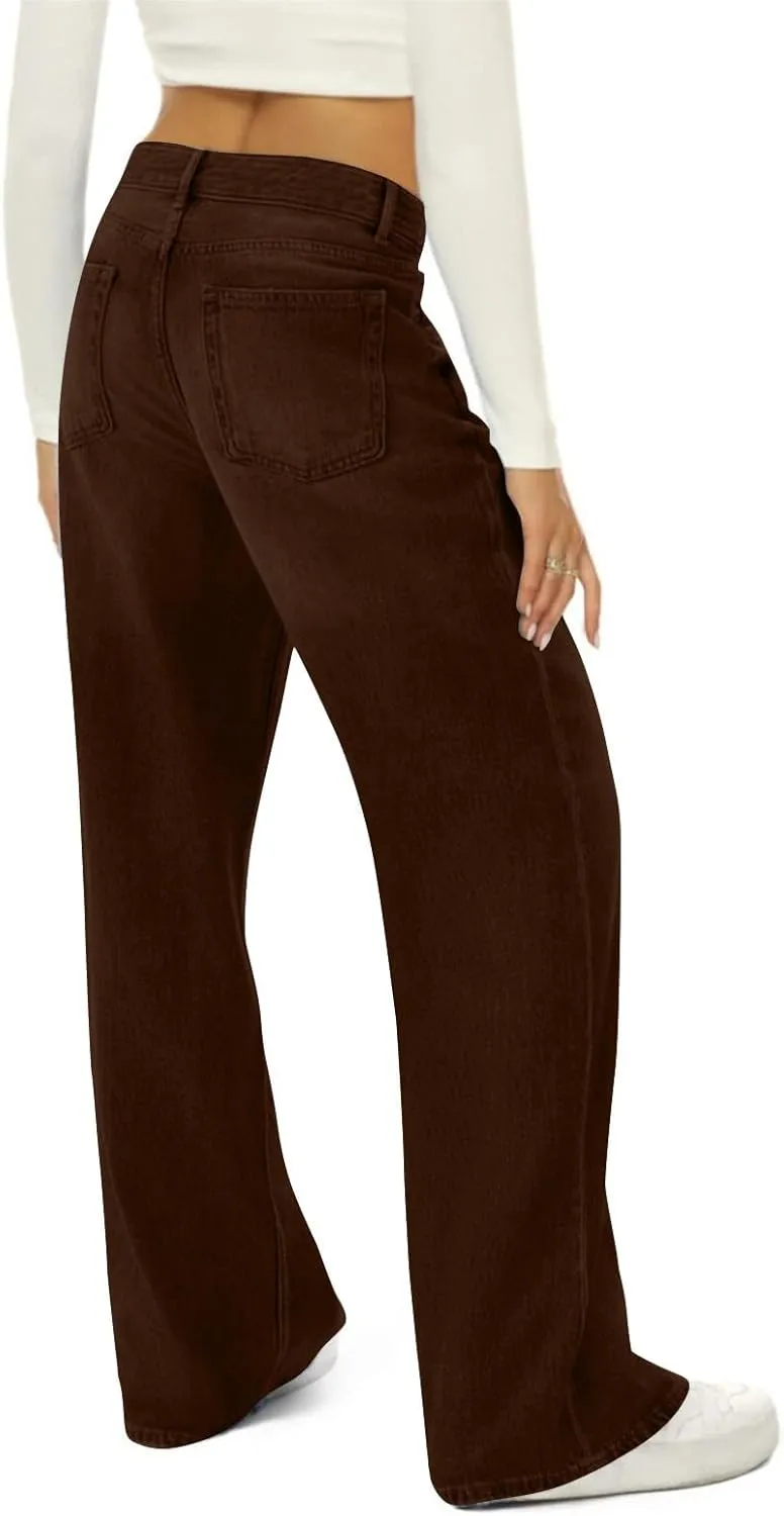 Womens Jeans, Plus Size Sweatpants High Waisted Jeans Wide Leg Denim Pants