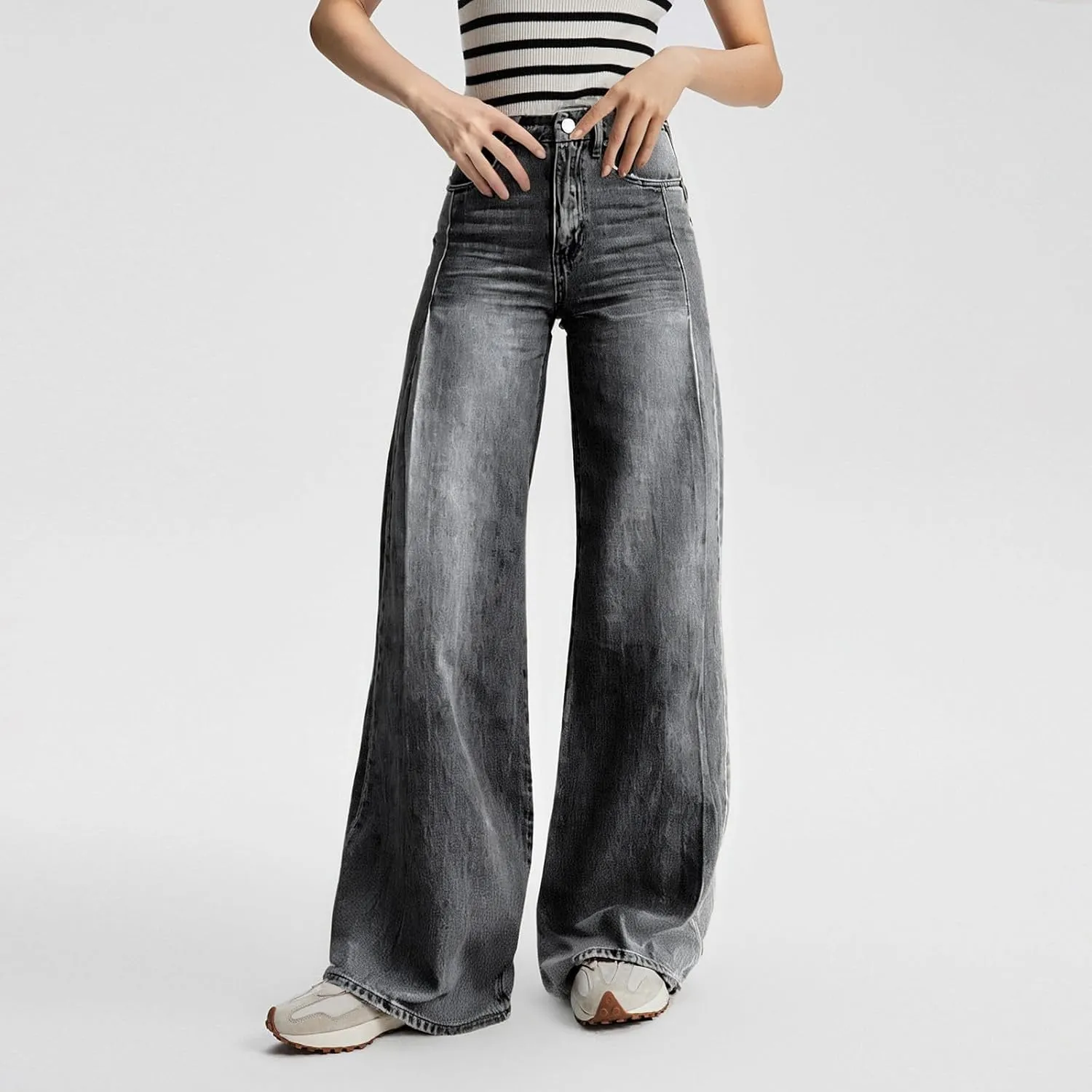 Womens Jeans, Plus Size Sweatpants High Waisted Jeans Wide Leg Denim Pants