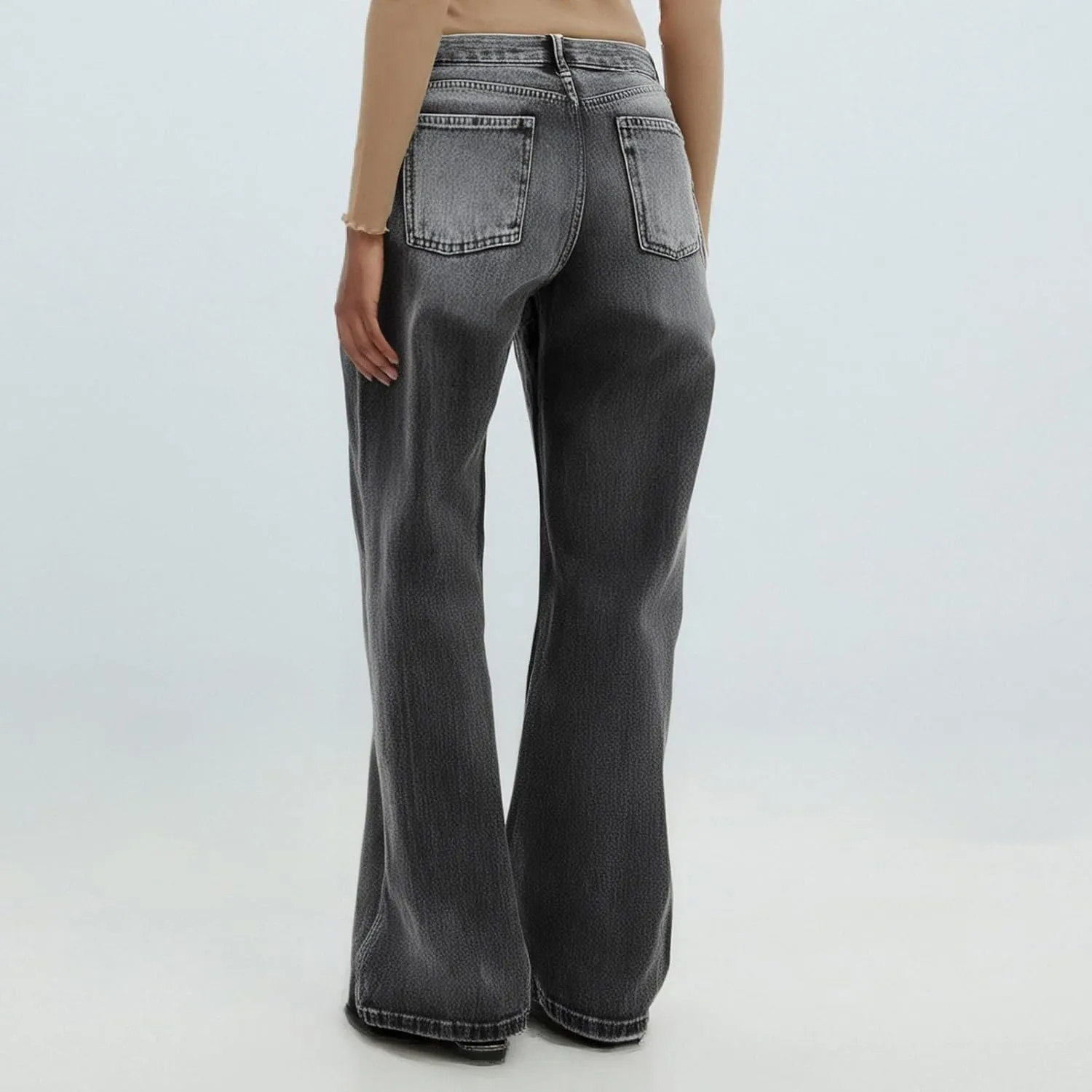 Womens Jeans, Plus Size Sweatpants High Waisted Jeans Wide Leg Denim Pants