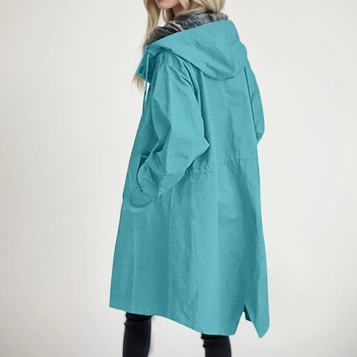 Women's Trench Coat 2024 Long Double-Breasted Fall Fashion Windbreaker Jackets Classic Lapel Slim Overcoat Outerwear