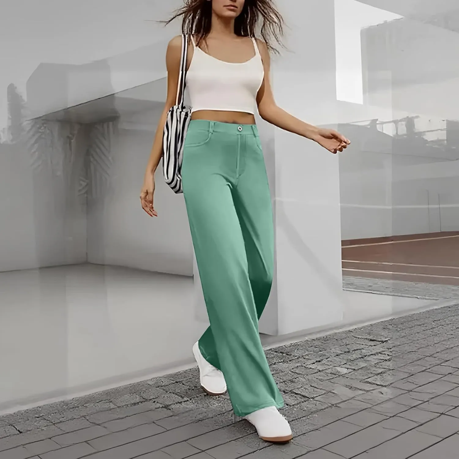Women's Wide Leg Jeans Womens Jeans High Waisted Denim Pants for Women with Pockets Trendy
