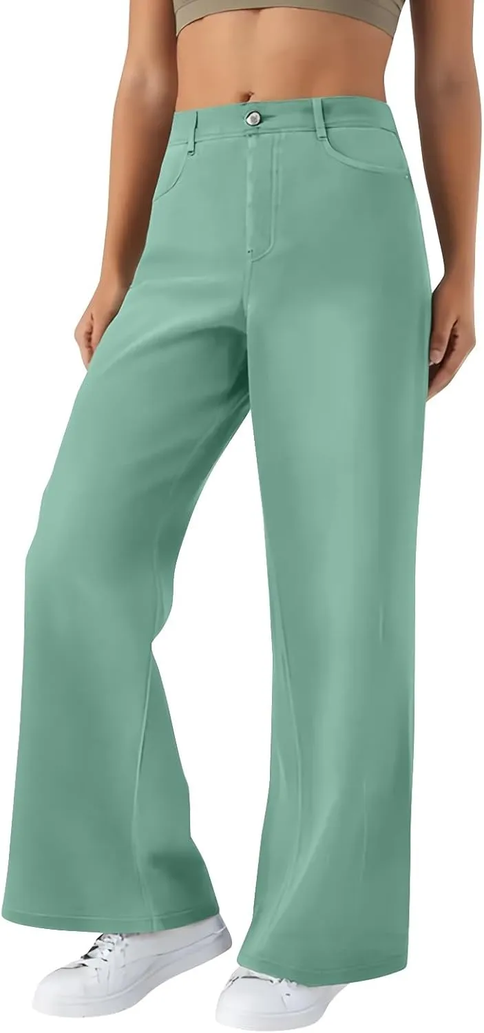 Women's Wide Leg Jeans Womens Jeans High Waisted Denim Pants for Women with Pockets Trendy