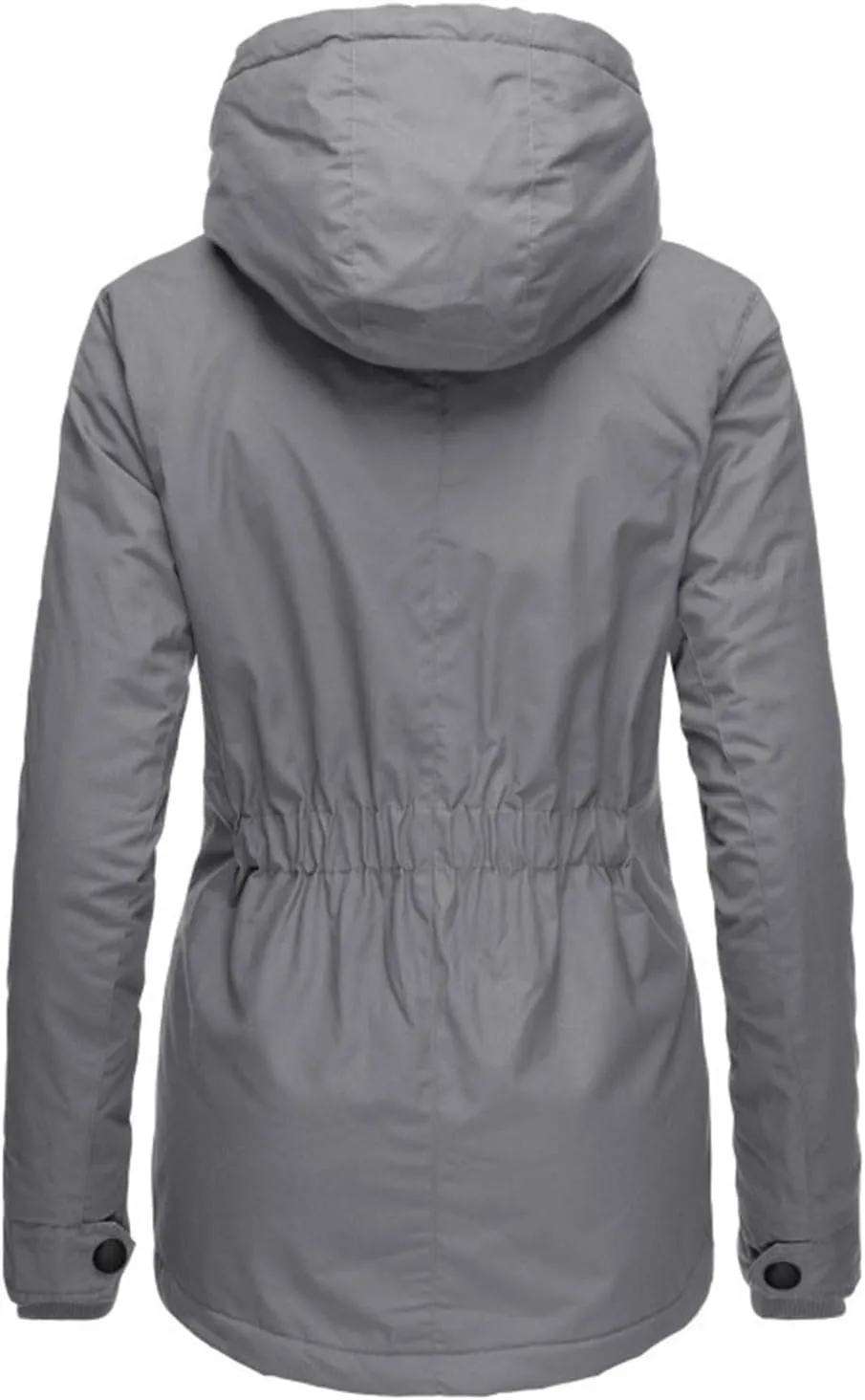 Womens Winter Hooded Pockets Zipper Long Fleece Coat Comfort Warm Fitted Outwear Thicken Daily Home Outdoor Overcoat