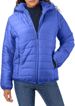 Womens Winter Puffer Jacket Warm Lightweight Hooded Down Coat Casual Solid Long Sleeve Zipper Outwear 2024 Thermal Coat