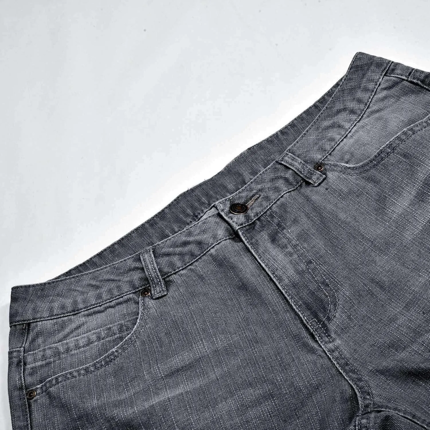 Women's Work Jeans - Trendy Stretchy Retro Wash Old High Waisted Pull On Jeggings Loose Straight Leg Cute Jeans