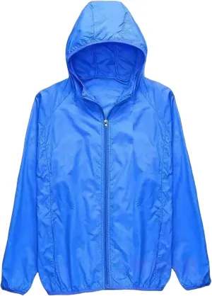 Work Shirts for Men Hooded Drawstring Long Sleeve Zipper Pocket Coat Outdoor Loose Windbreaker Mens T Shirts
