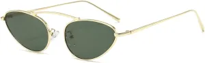 YAMEIZE Trendy Cat Eye Sunglasses - Vintage Metal Frame Eyewear UV400 Protection for Women Men Outdoor