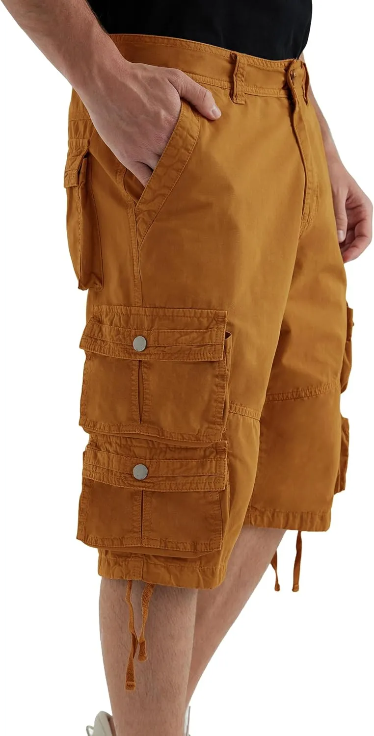 YGREYG Mens Cargo Shorts Long Capri Below The Knee Shorts 3/4 Relaxed Fit Long Shorts with Pockets