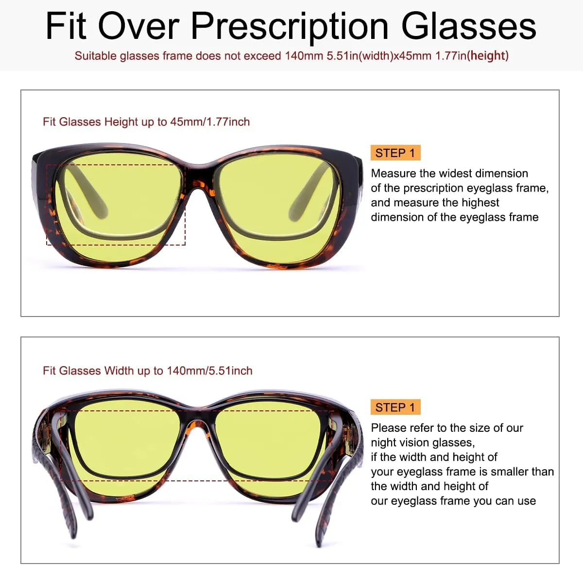 YIMI Fit Over Sunglasses Polarized Wear Over Prescription Glasses UV Protection Oversized Wrap Around Eyeglasses Eyewear