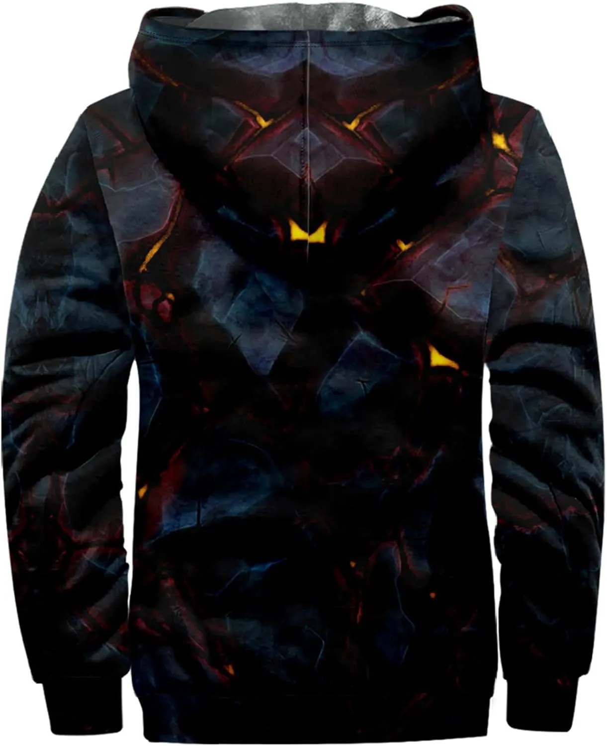 Ymosrh Men's Novelty Jacket Fleece Lined Sweatershirts Jackets Long Sleeve Printed Zip Up Winter Hoodie Coats Jacket