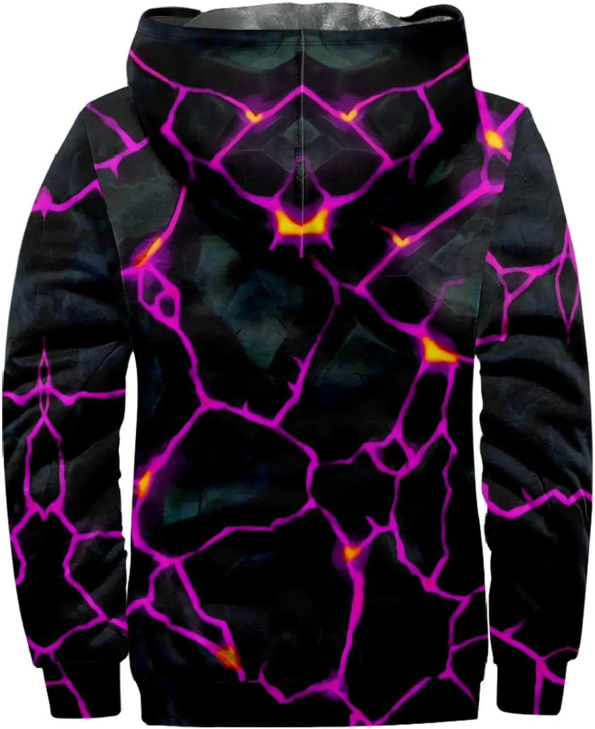 Ymosrh Men's Novelty Jacket Fleece Lined Sweatershirts Jackets Long Sleeve Printed Zip Up Winter Hoodie Coats Jacket