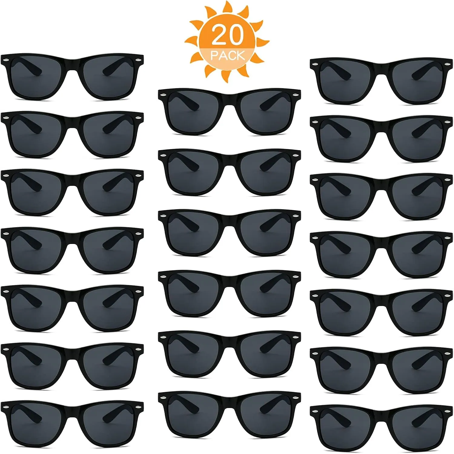 YQVIE 20 Pack Wholesale Sunglasses for Men Women in Bulk 70s Retro Cheap Glasses for Party Supplies