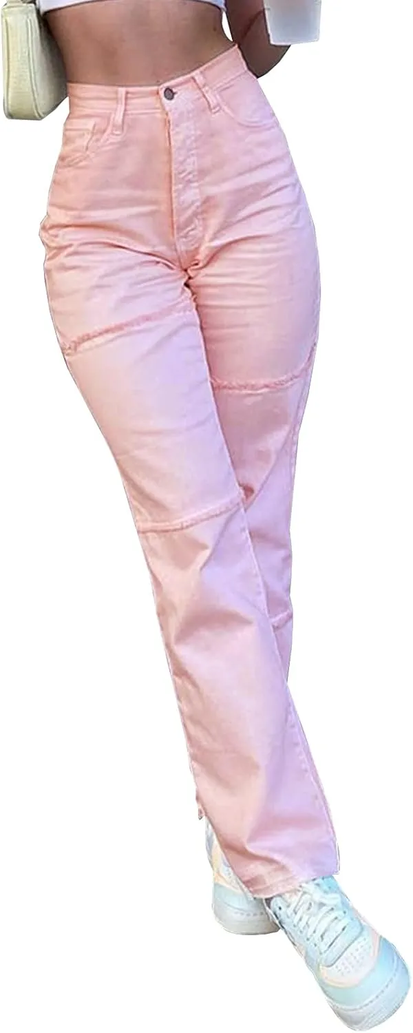 YUZIBAO Baggy Jeans for Women High Waisted Straight Wide Leg Jeans Y2K Boyfriend Stretch Denim Pants