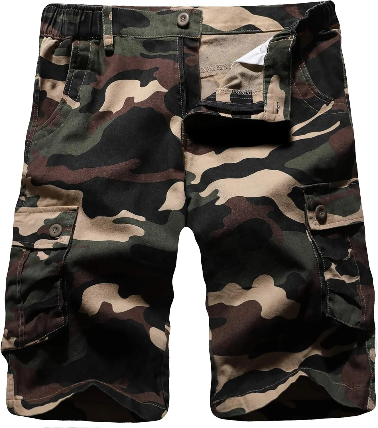 zeetoo Camo Shorts for Men Classic Relaxed Fit Cargo Short Multi-Pocket Outdoor Shorts