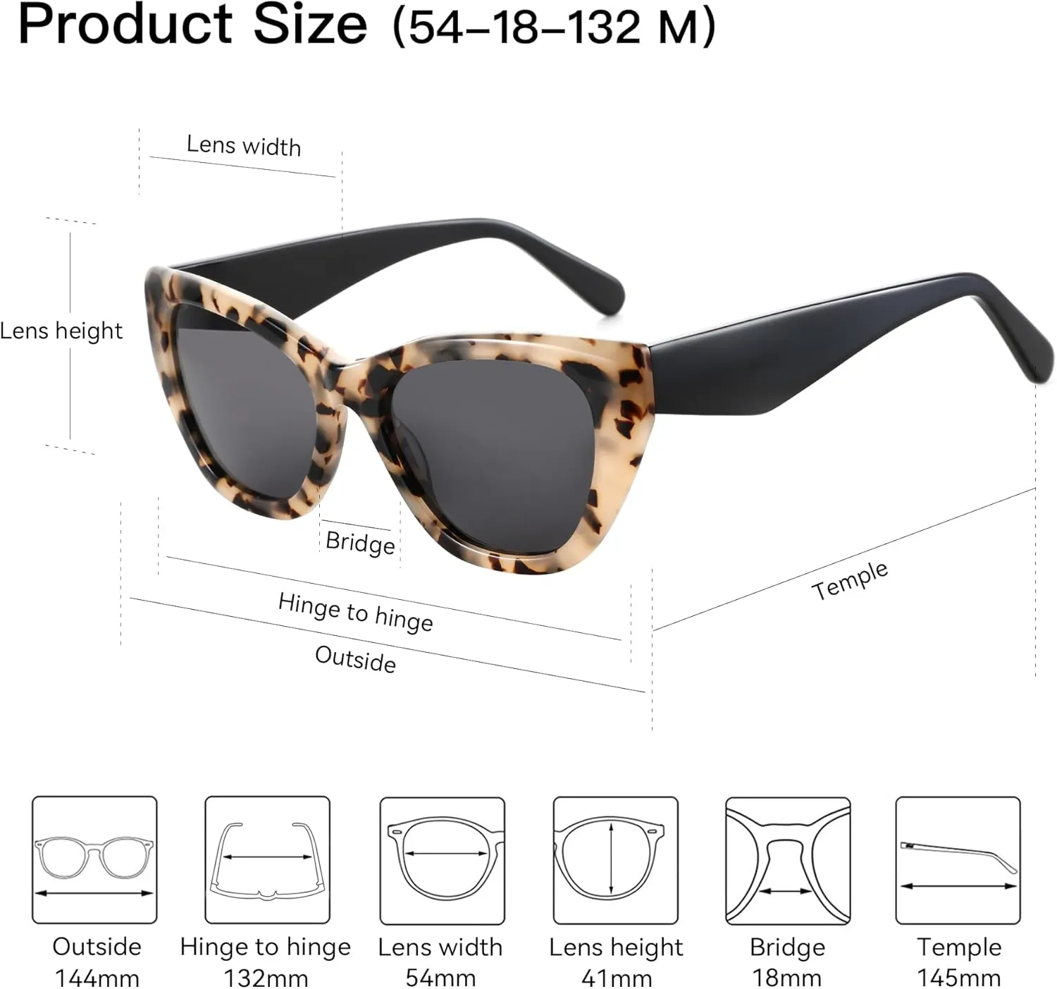 ZENOTTIC Polarized Sunglasses Women Cat-Eye: Trendy Cateye Sunglasses for Woman - Cute Sun Glasses UV400 Protection