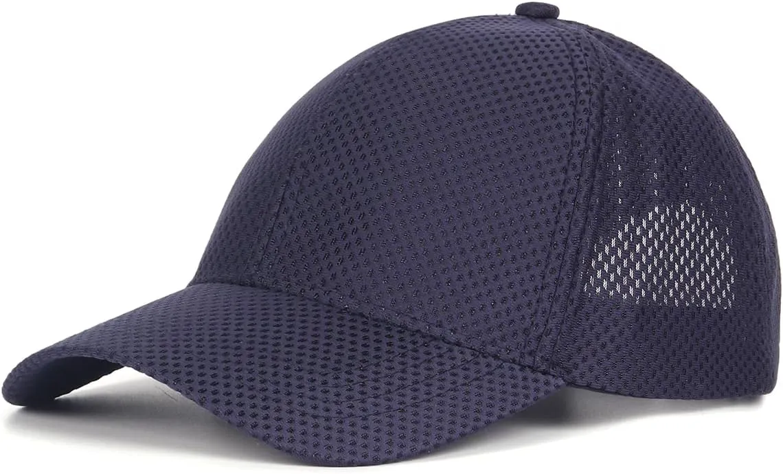 Zylioo Extra Large Mesh Baseball Cap,Big Stretch Fit Sports Caps,Structured Running Hat for Big Heads 21.5"-24.5"
