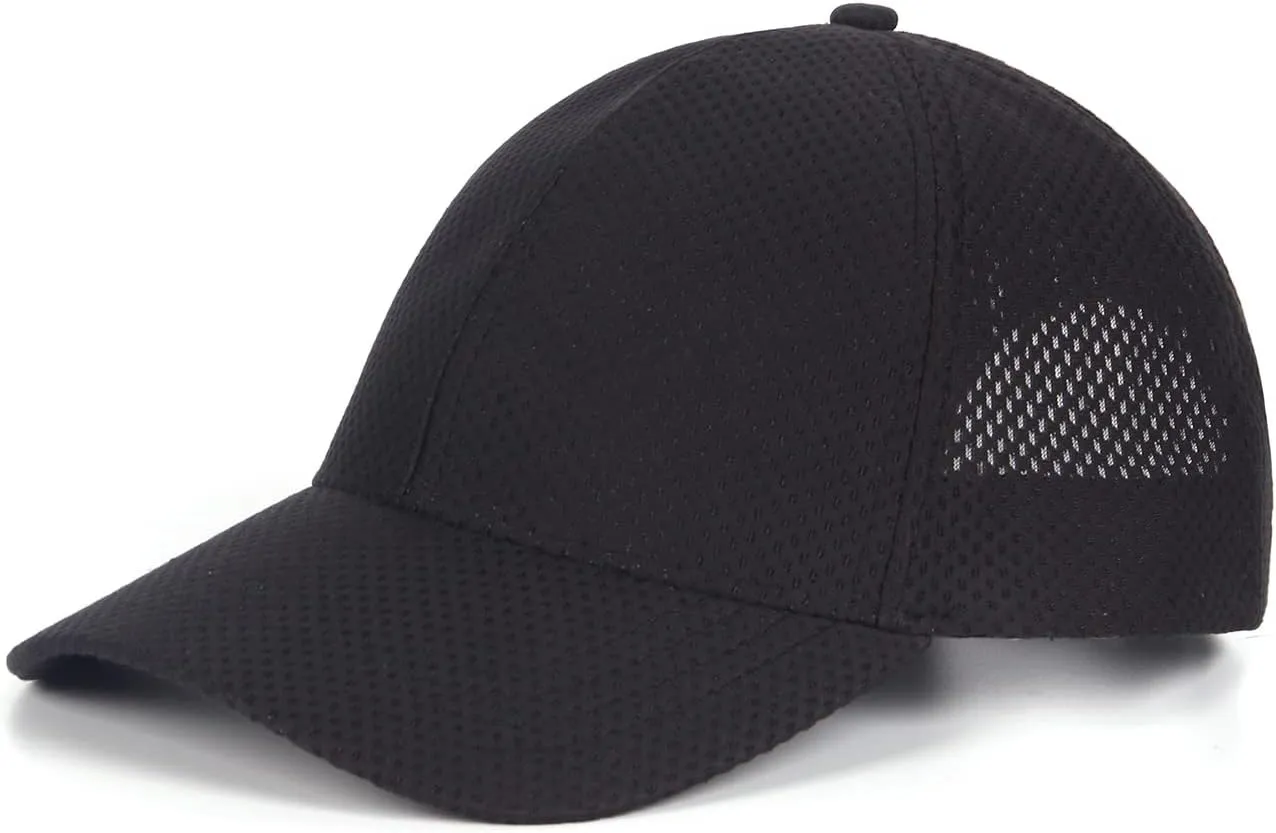 Zylioo Extra Large Mesh Baseball Cap,Big Stretch Fit Sports Caps,Structured Running Hat for Big Heads 21.5"-24.5"