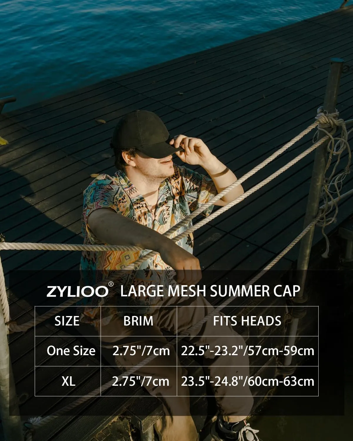 Zylioo Extra Large Mesh Baseball Cap,Big Stretch Fit Sports Caps,Structured Running Hat for Big Heads 21.5"-24.5"